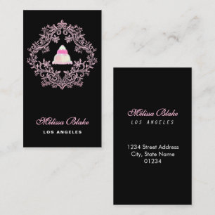 pastry shop black background business card