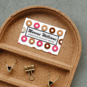 Pastry Shop Doughnut Pattern Business Card