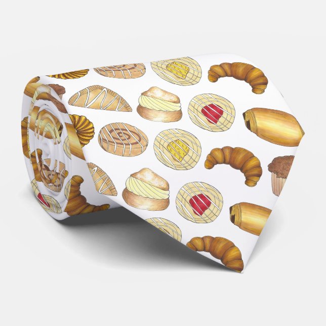 Pastry Tray Croissant Danish Muffin Baked Goods Tie (Rolled)