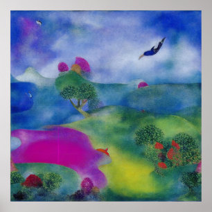 Pasture by the Sea Poster