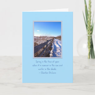 Pasture Fence Dickens Quote Blank Greeting Card