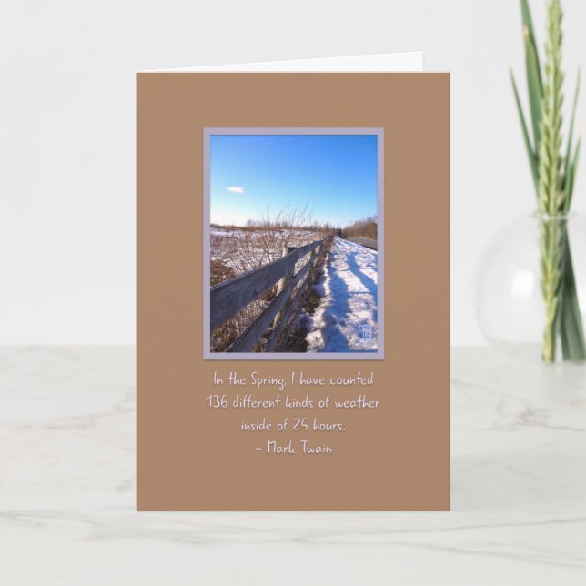 Pasture Fence Twain Quote Blank Greeting Card (Front)