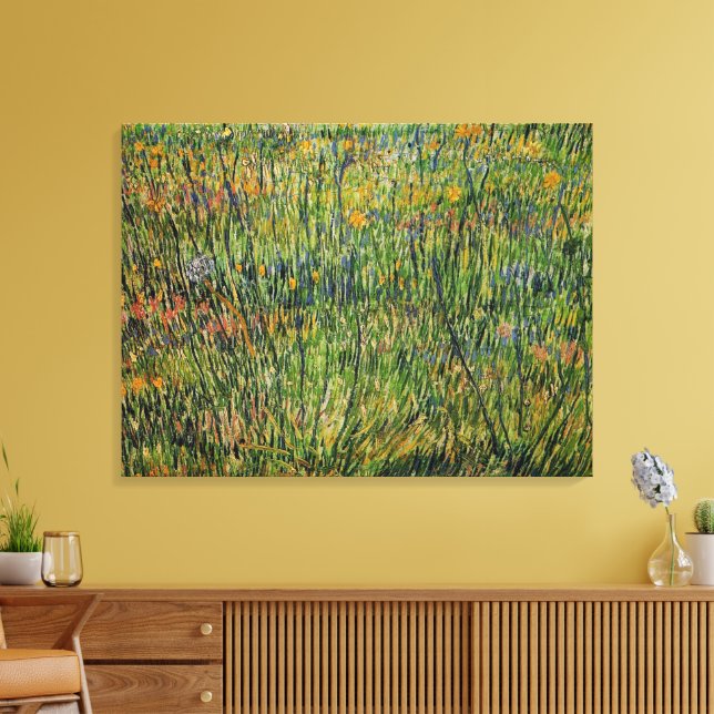 Pasture in Bloom by Vincent van Gogh Canvas Print (Insitu(LivingRoom))