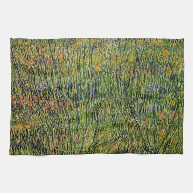 Pasture in Bloom by Vincent van Gogh Kitchen Towel (Horizontal)