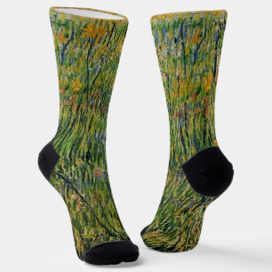 Pasture in Bloom by Vincent van Gogh Socks