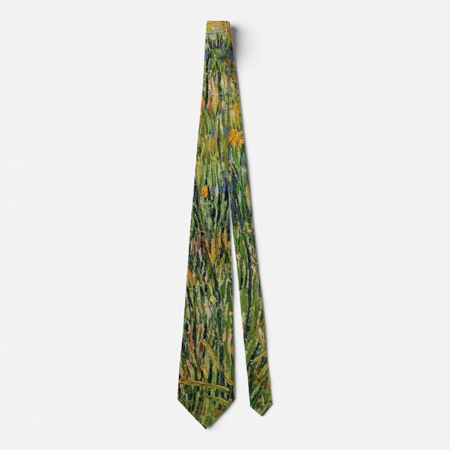 Pasture in Bloom by Vincent van Gogh Tie (Front)