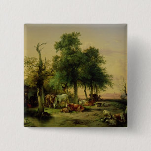 Pasture land 2 inch square button