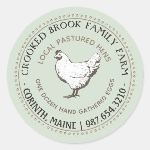 PASTURED HEN FARM FRESH EGG Vintage Green Label