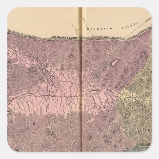 Pastures, Augusta County Square Sticker (Front)