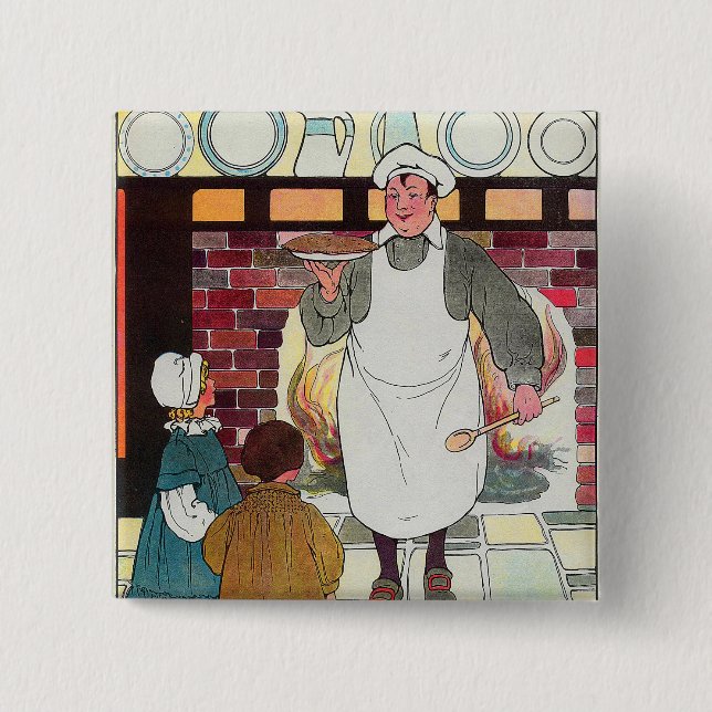 Pat-a-cake, pat-a-cake, Baker's man 2 Inch Square Button (Front)