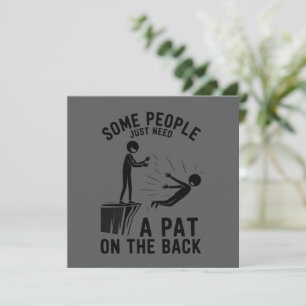Pat On The Back Funny Adult Sarcastic  Invitation