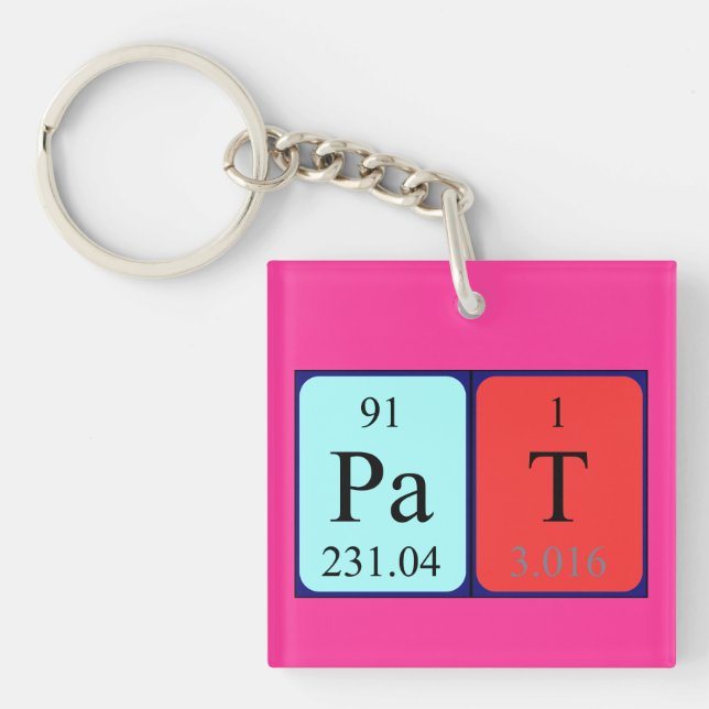 Pat periodic table name keyring (Front)