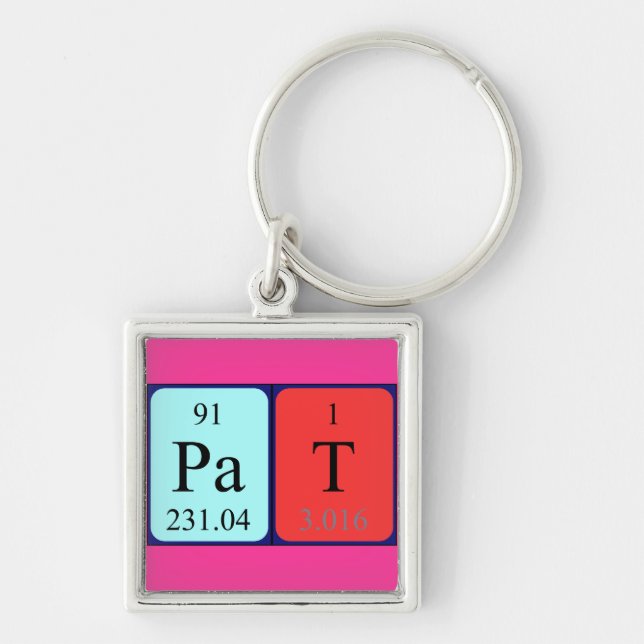 Pat periodic table name keyring (Front)