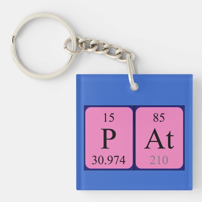 Pat periodic table name keyring (Front)