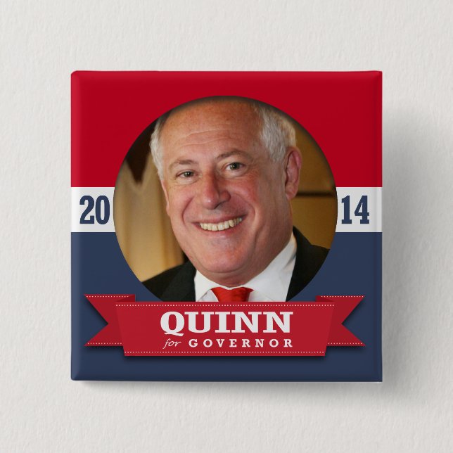 PAT QUINN CAMPAIGN 2 INCH SQUARE BUTTON (Front)