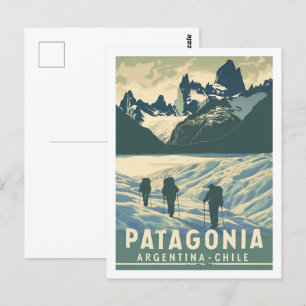 Patagonia Argentina Chili Vintage Travel Place  Postcard