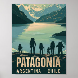 Patagonia Argentina Chili Vintage Travel Place  Poster