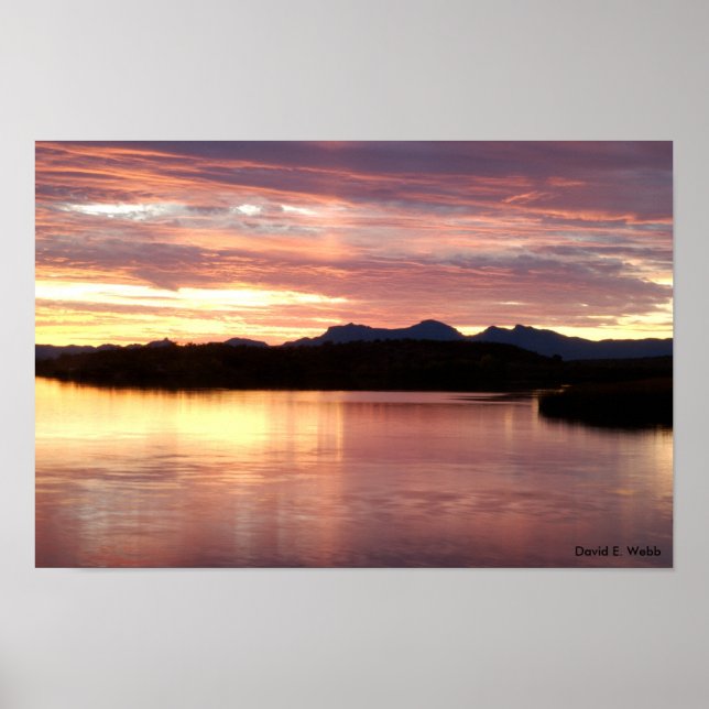 Patagonia Lake Sunset 1 Poster (Front)