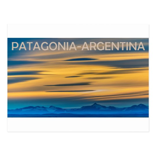 Patagonia Landscape Sunset Scene, Argentina Postcard