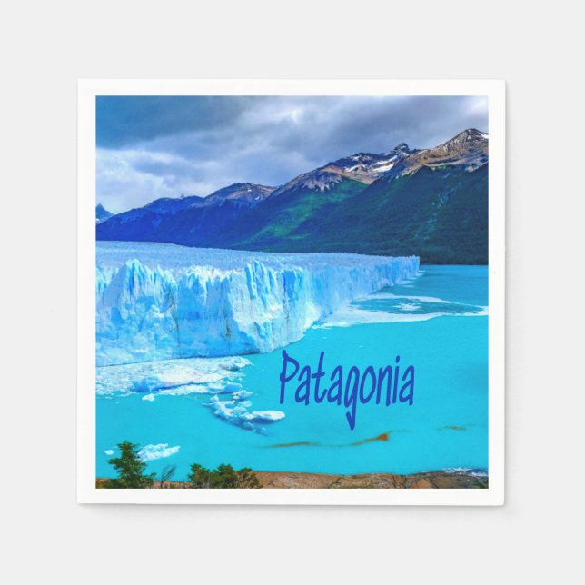Patagonia South America Glacier and Mountains Napkin (Front)