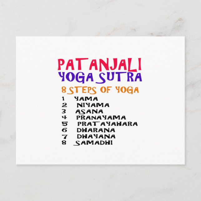 PATANJALI Yoga Sutra Compilation List Postcard (Front)