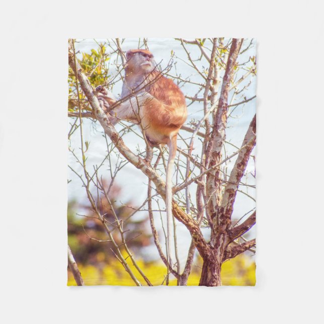Patas is Up a Tree Fleece Blanket (Front)