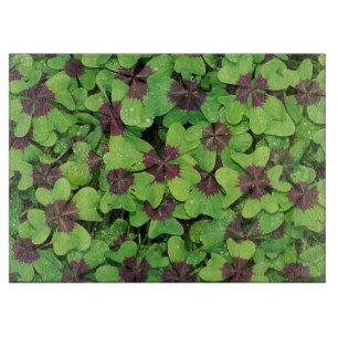 Patch of Four Leaf Clover, Sorrel after Rain Cutting Board
