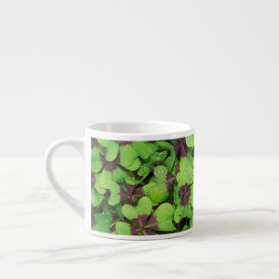 Patch of Four Leaf Clover (Sorrel) after Rain Espresso Cup