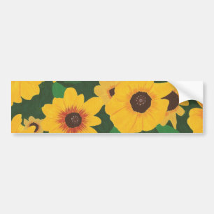 Patch of Yellow Sunflowers on bumper stickers