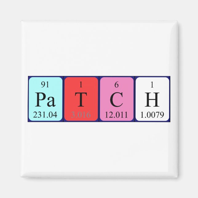 Patch periodic table name magnet (Front)
