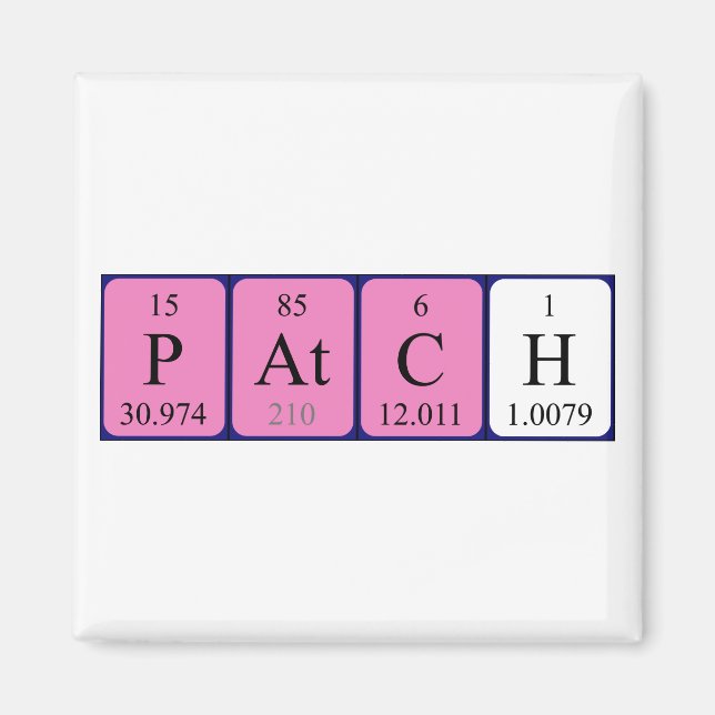 Patch periodic table name magnet (Front)