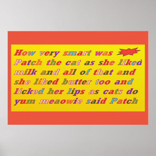 Patch The Cat was very smart cute design Poster (Front)