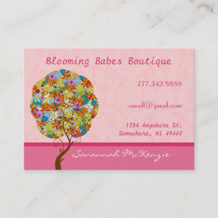 Patch Work Tree sur Cartes de visite roses