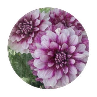 Patches Dahlia, Stunning Purple Flower Cutting Board
