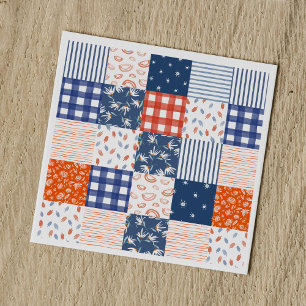 Patchwork 4th of July Red White Blue Napkin
