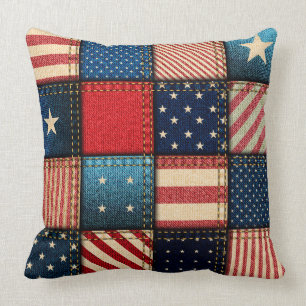"Patchwork Americana" THROW PILLOW