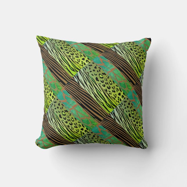 Patchwork animal rustique Zebra Stripe Coussin (Recto)