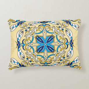 Patchwork Arabic Floral Vintage Texture Accent Pillow