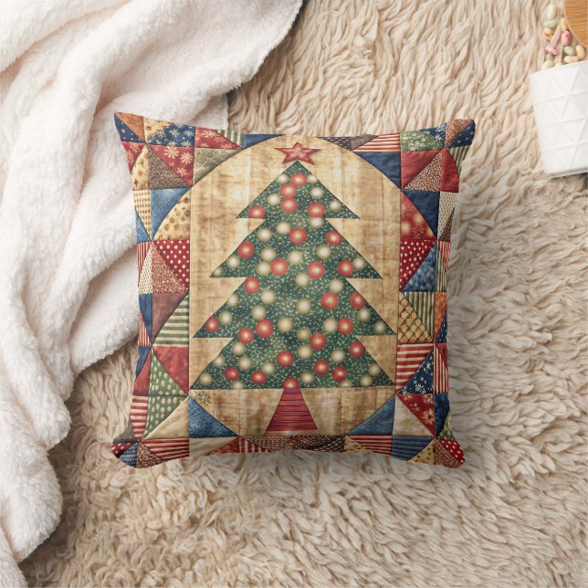 Patchwork Arbre de Noël Coussin (Couverture)