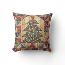Patchwork Arbre de Noël Coussin