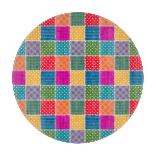 Patchwork Background: Diverse Pattern Mix Cutting Board
