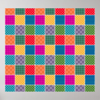 Patchwork Background: Diverse Pattern Mix Poster