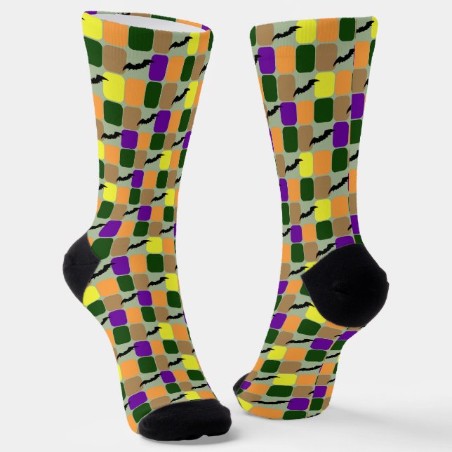 Patchwork Bats Socks (Angled)
