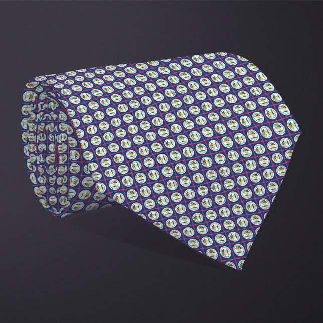 Patchwork Belize Flag Pattern  Tie (Creator Uploaded)