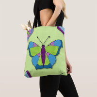Patchwork Butterfly Pattern on Green
