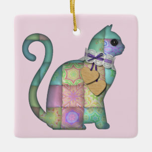 patchwork cat ornament