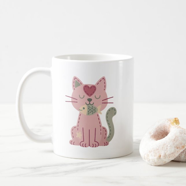 Patchwork Catitude Mug (With Donut)