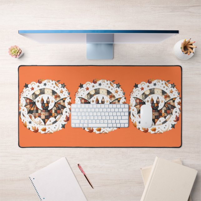 Patchwork Chat d'Halloween aux couleurs d'automne (Bureau 1)