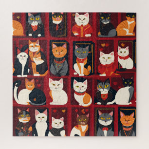 patchwork chats IA art puzzle