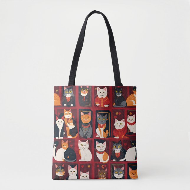 patchwork chats sac fourre-tout d'art Ai (Devant)